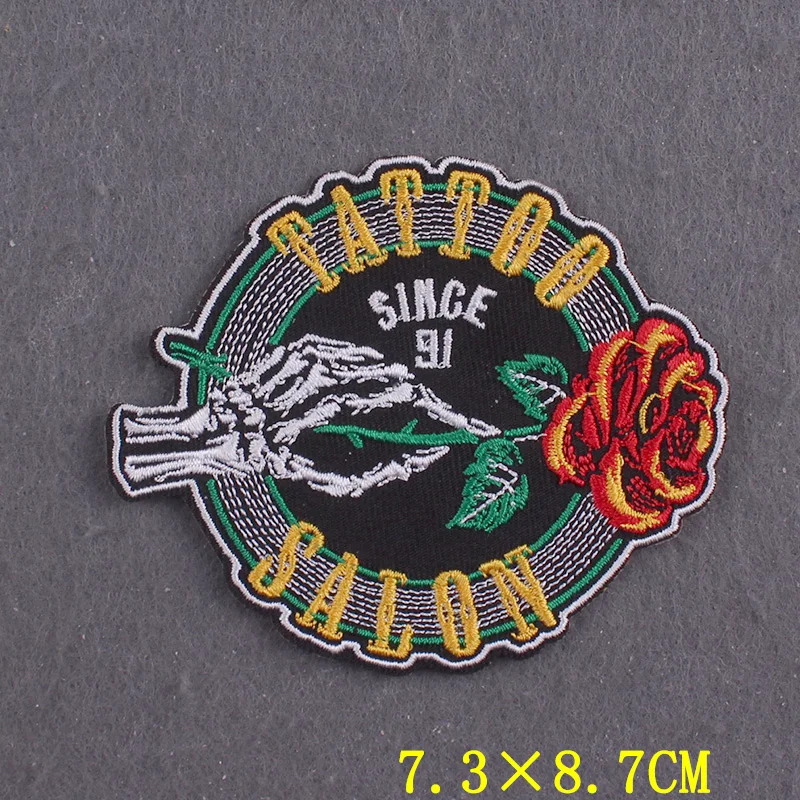 Embroidered Patch Gothic Clothing Thermoadhesive Patches On Clothes DIY Skull Patches For Clothes Stripes Badges On Backpack