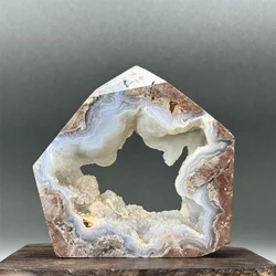 Natural Geode Agate Crystal Point Rough Rough Stone Agate Prism Column Energy Therapy Meditation Home Feng Shui Decoration Gift