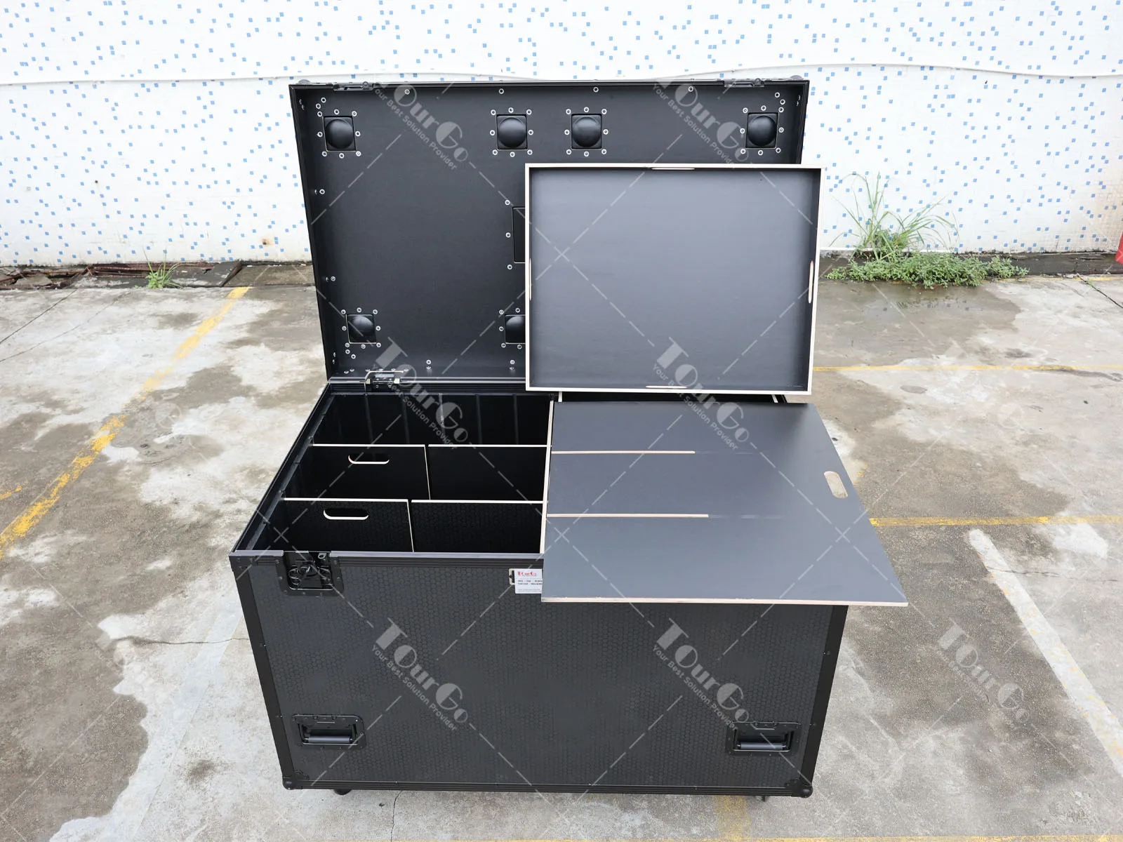 Ganz schwarzer Utility ATA Flight Case Truck Storage Road Case mit Organisationsteilen