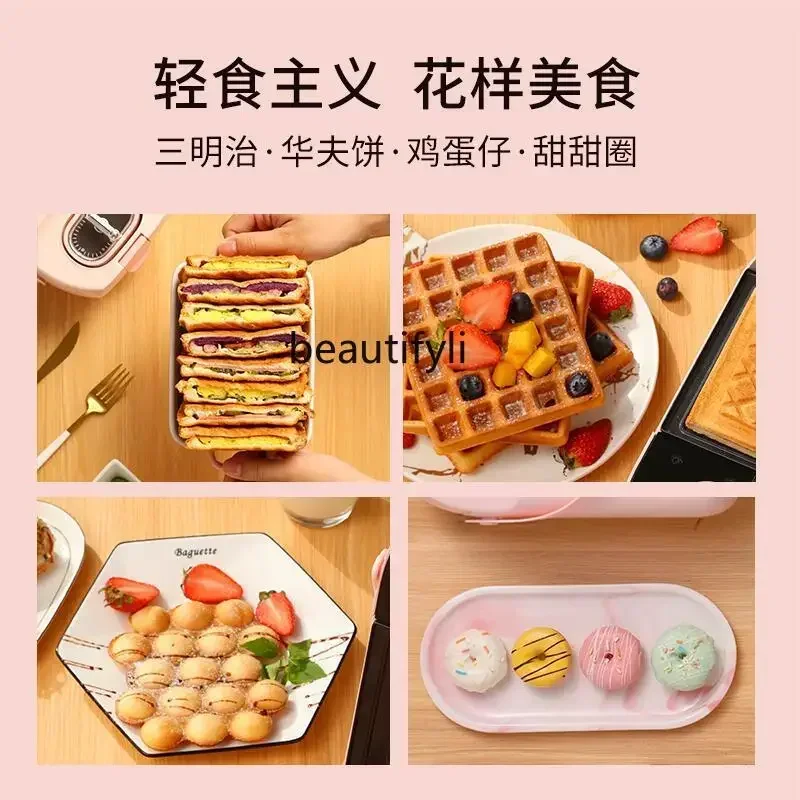 smt61 Sandwich Breakfast Maker Multifunctional Household Mini Toaster 3-in-1 Light Food Waffle Maker