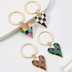 Cute Enamel Keychain Colorful Heart key Ring Love Key Chains For Women Men Handbag Accessories Car Key DIY Handmade Jewelry Gift