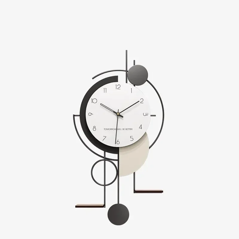 Pendulum Living Room Clocks Wall Modern Wood Large Digital Decoration Items Pared Minimalist Decor