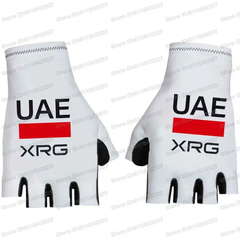 قفازات جل نصف إصبع مضادة للانزلاق لركوب الدراجات ، قميص دراجة الطريق ، قفاز رياضي MTB ، أصفر ، وردي ، فريق الإمارات العربية المتحدة ،