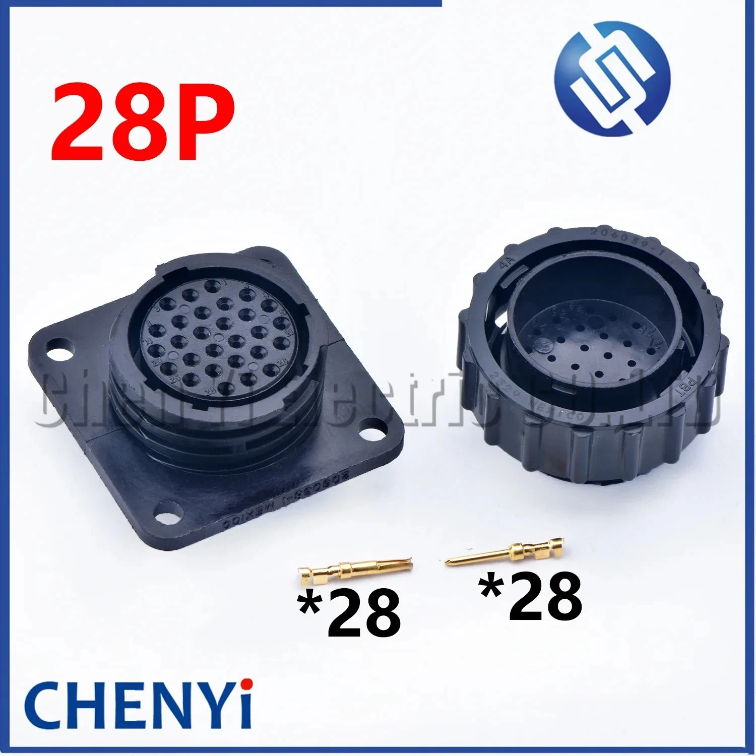 28 Pin male or female Circular Wiring Connector Electricity Plug 206039-1 206038-1 With gold-plating Pins