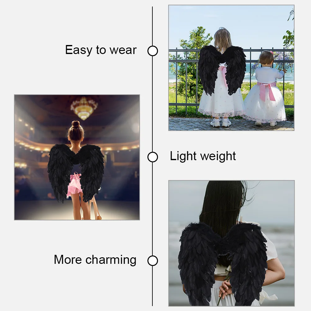 

2 шт., большой костюм ангела, крылья, оперение, крылья, реквизит для женщин, легкая фотография, косплей, вечеринка, карнавал, маскарад