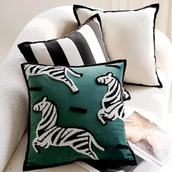 30x50/45x45CM Luxury Embroidered Throw Pillow Cover Pony Animal  Stamping Waist Cushion Cover Decor Home Decorative Pillowcase