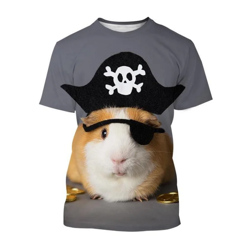 Summer Fashion Cute Funny Guinea Pig graphic t shirts Unisex Trend Casual Men Animal Pattern Printed harajuku streetwear Tops