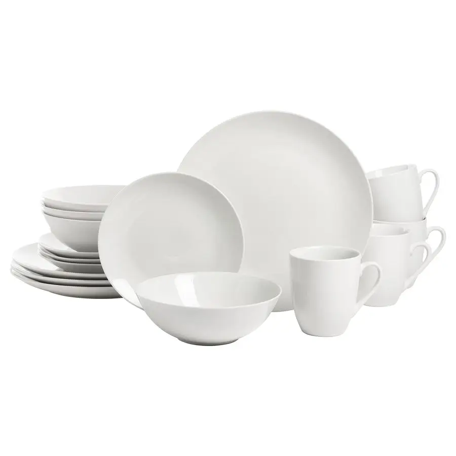 

Simply Coupe 16 Piece Dinnerware Set, White SM1600CPSW