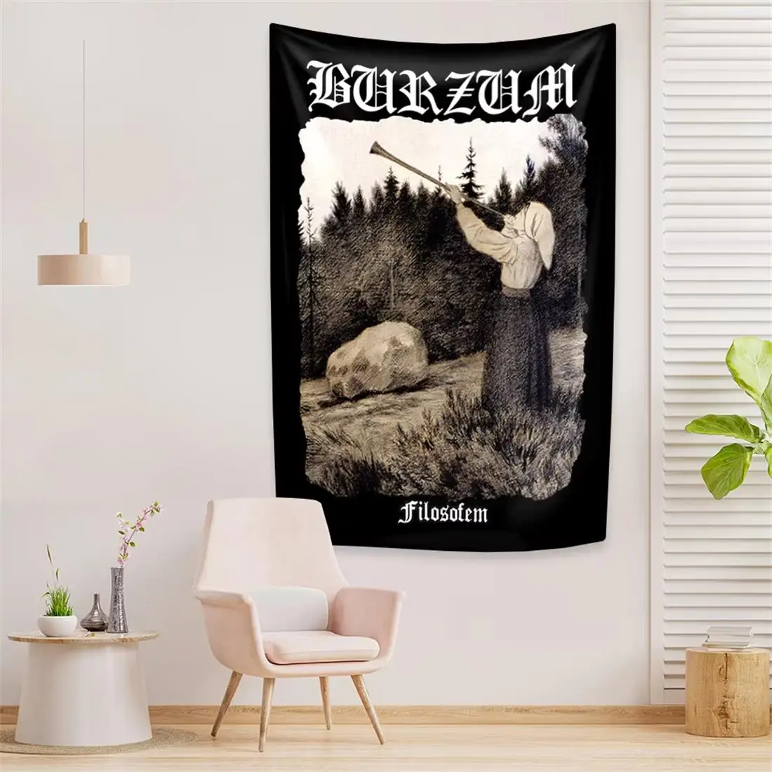 Black Metal Filosofem Tapestry Burzums Band Rock Music Prints Wall Hanging Bedroom Background Home Decor Concert Home Tapestry