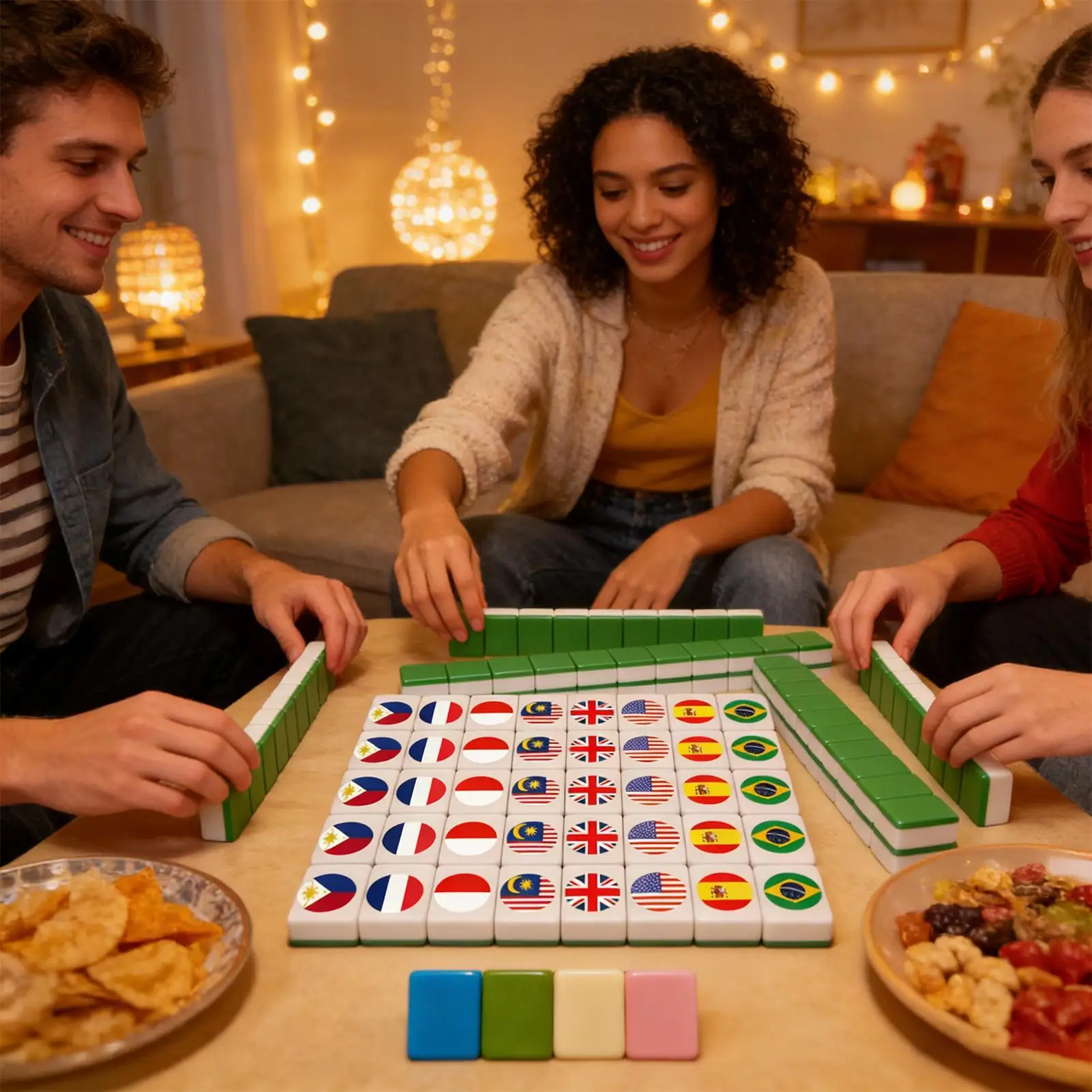 Mahjong Tiles Lightweight Classic Mah Jongg Toy Football Pattern Games Blocks Tiles For Men Women Youth Teens Daughter Family