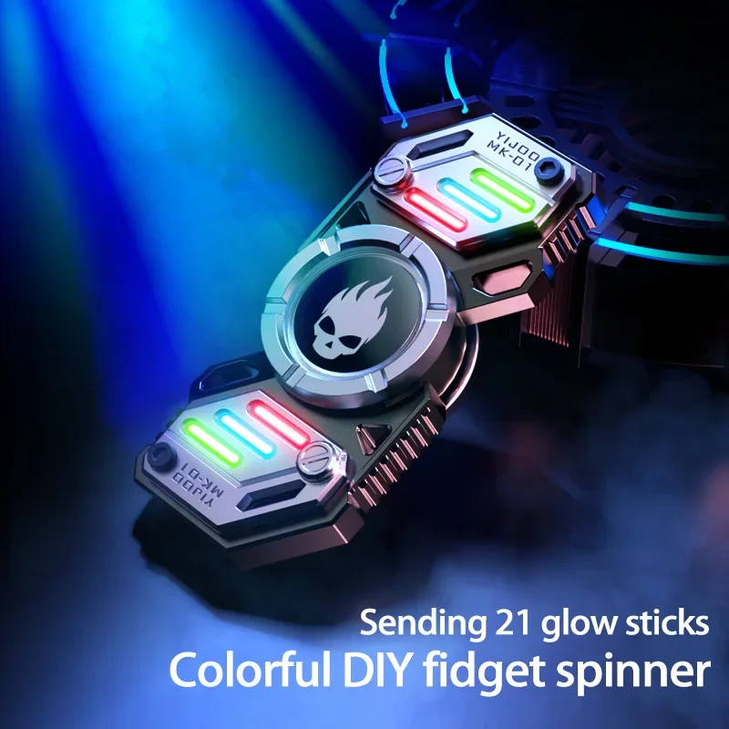 

Men's metal toy Roating Gyro fingertip top decompression adult and children's gift light effect combination Fidget Spinner