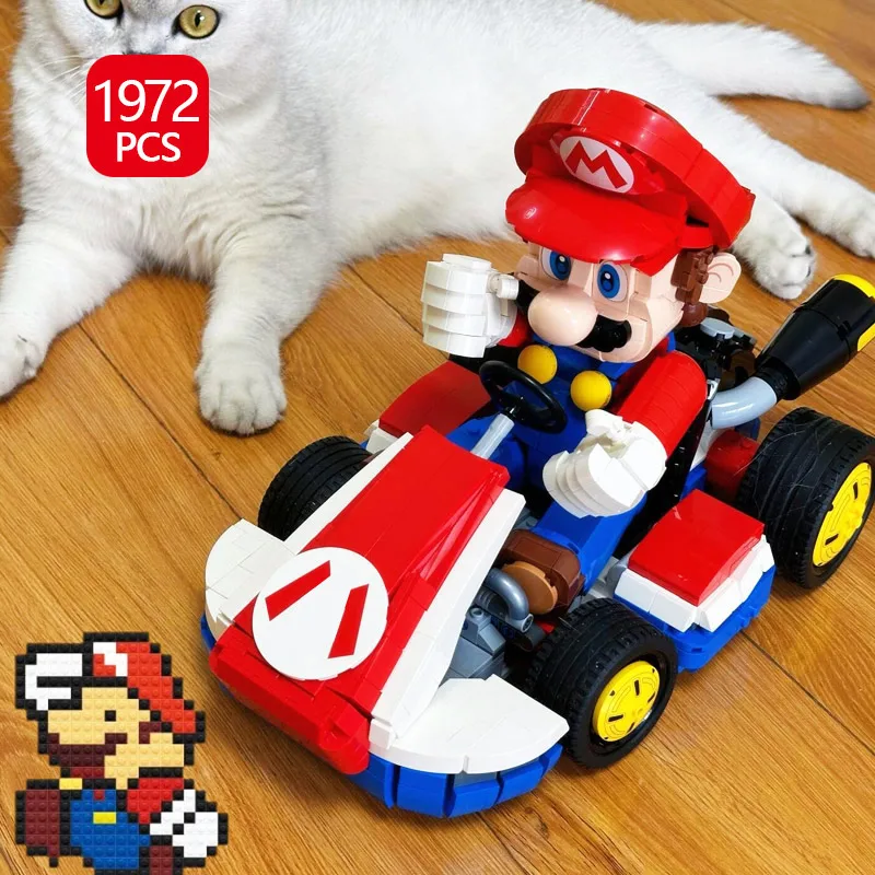 

1972Pcs Creative Standard Kart Building Blocks - Super Brothers MOC Classic Game Model Assembly Toy Boys Birthday Christmas Gift