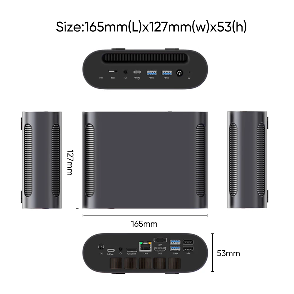 Oculink-ミニPCゲーミングPCゲーマー,amd ryzen 7,8845hs,ミニPCゲーマー,2 * USB 4.0,2x m.2 cie,2 * ddr5,5600 2.5g lan,ミニPCゲーム,Wifi6