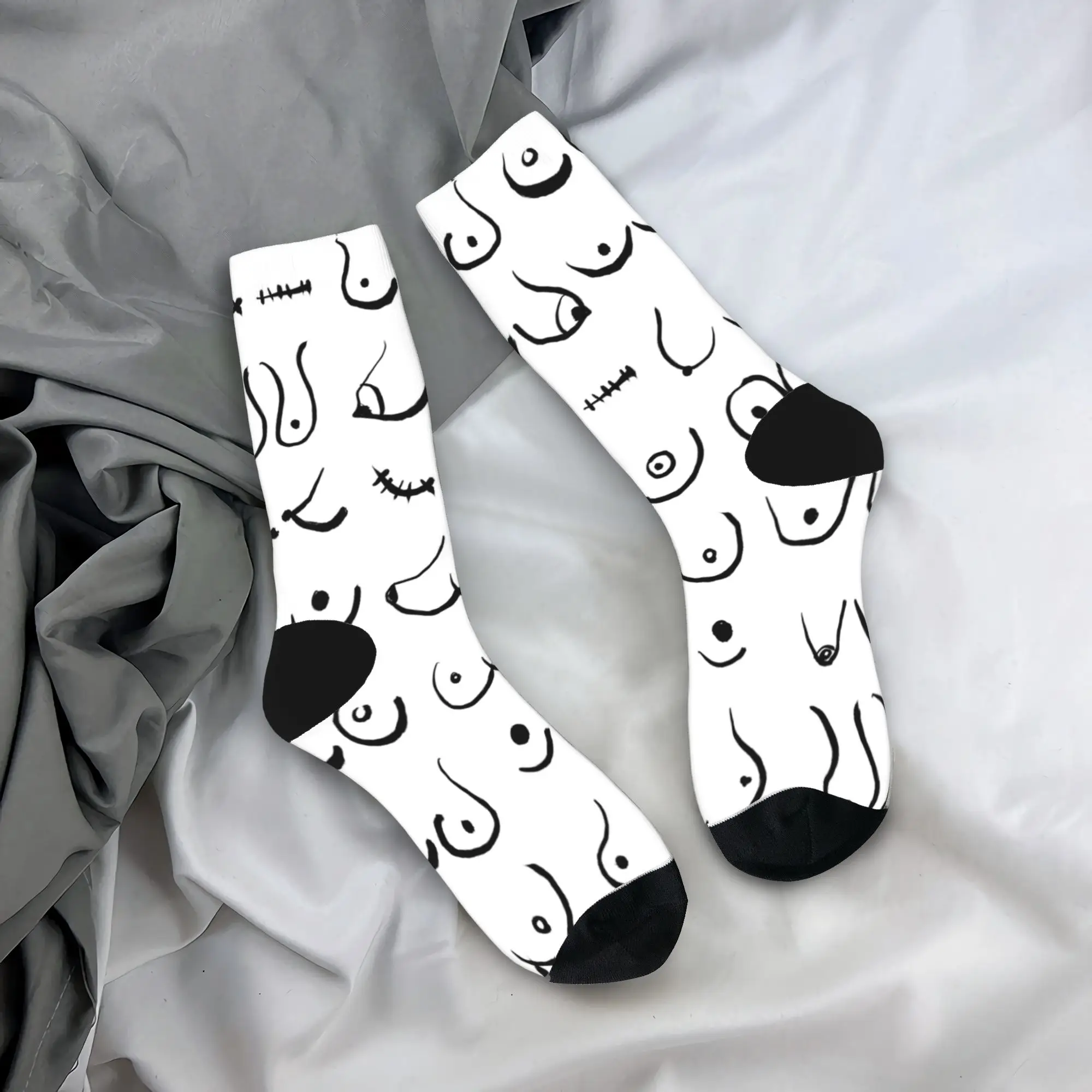 

Boobies Sketch Socks Design Stockings Anti Slip Adults Men Socks Comfortable Winter Kawaii Climbing Socks