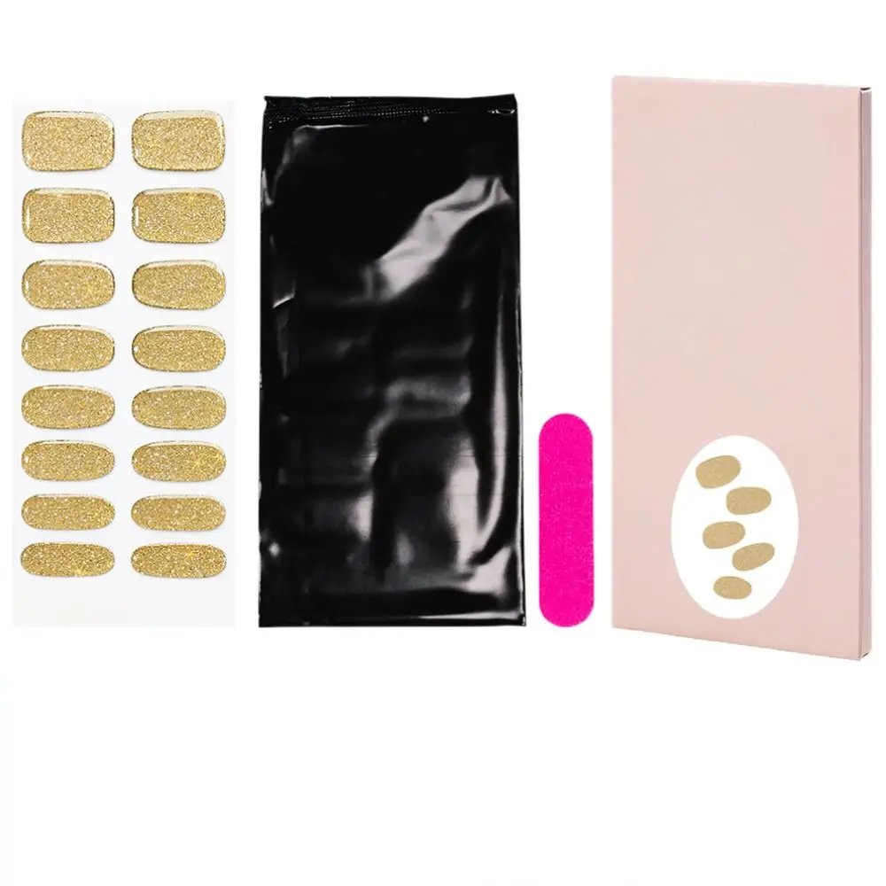Elegant Gel Nail Wraps Glitter Sparkling Powder Manicure Stickers Professional Salon Quality DIY Nail Art Adhesive Strips