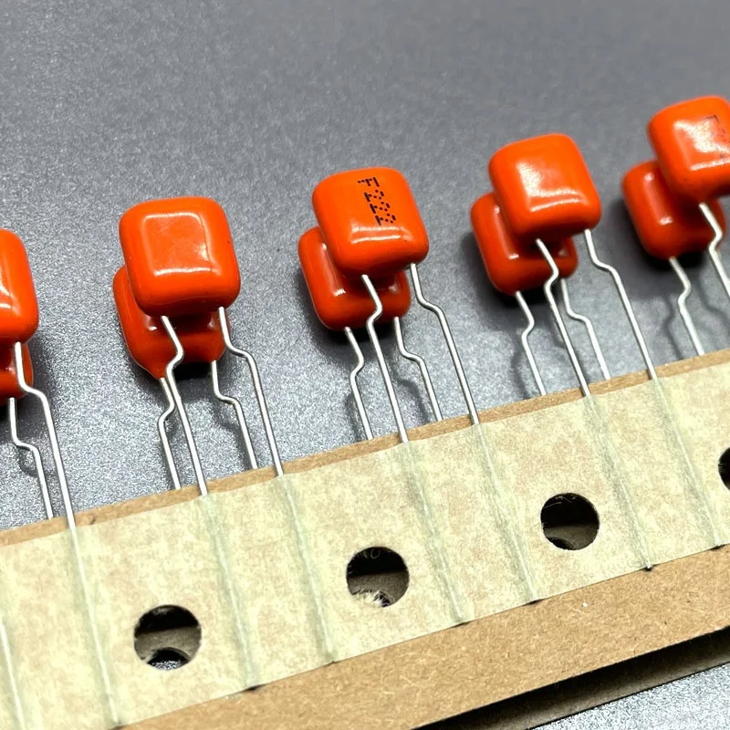 10pcs NIS Daily Precision APS 100V 222F 0.0022UF 2.2NF 1% Orange Metal Film Audio Capacitor