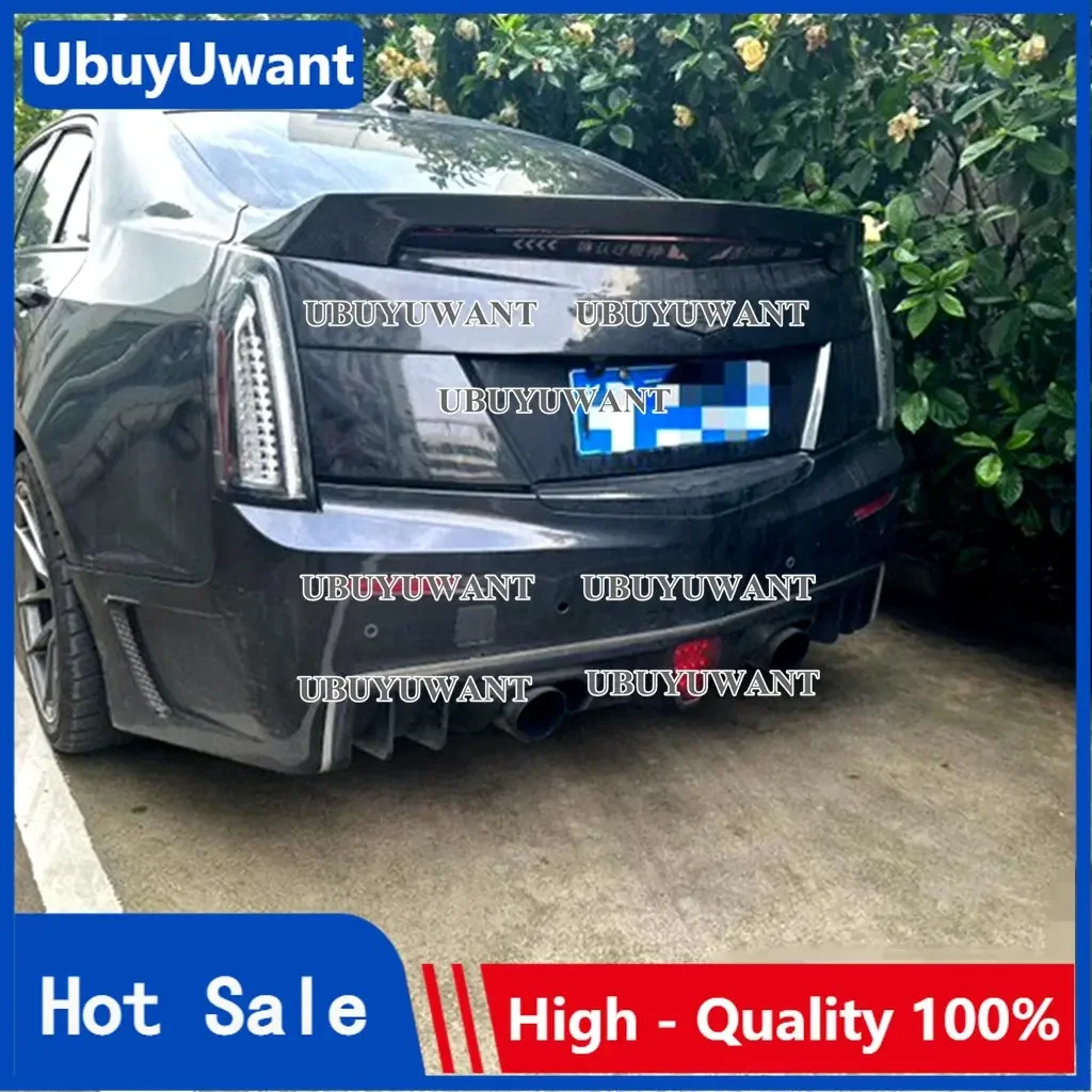 

For Cadillac ATS Sedan 4 Door 2015 -2019 Rear Trunk Lid Trim Wings Spoiler Carbon Fiber Plastic Rear Boot Spoiler