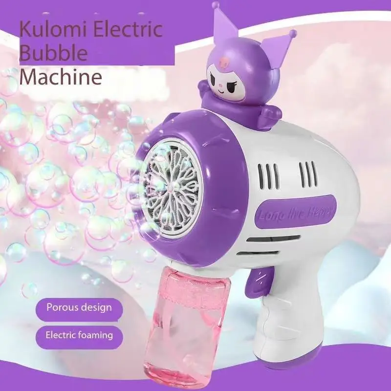 مسدس فقاعات كهربائي من سلسلة سانريو للأطفال ، آلة فقاعات ألعاب ، منفاخ صابون أوتوماتيكي ، ألعاب حفلات صيفية خارجية ، هدية أطفال ، غرزة