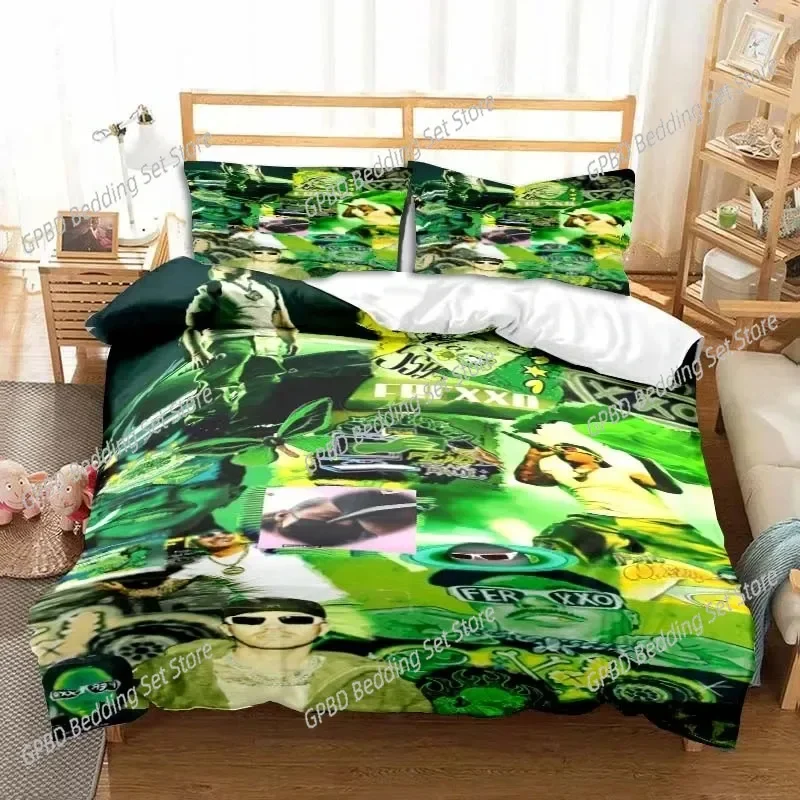 3D Print Ferxxo Feid Rapper 3D Bedding Set Duvet Cover Pillowcases Single Twin Full Queen King Size Home Decor Quilt Boys Gift