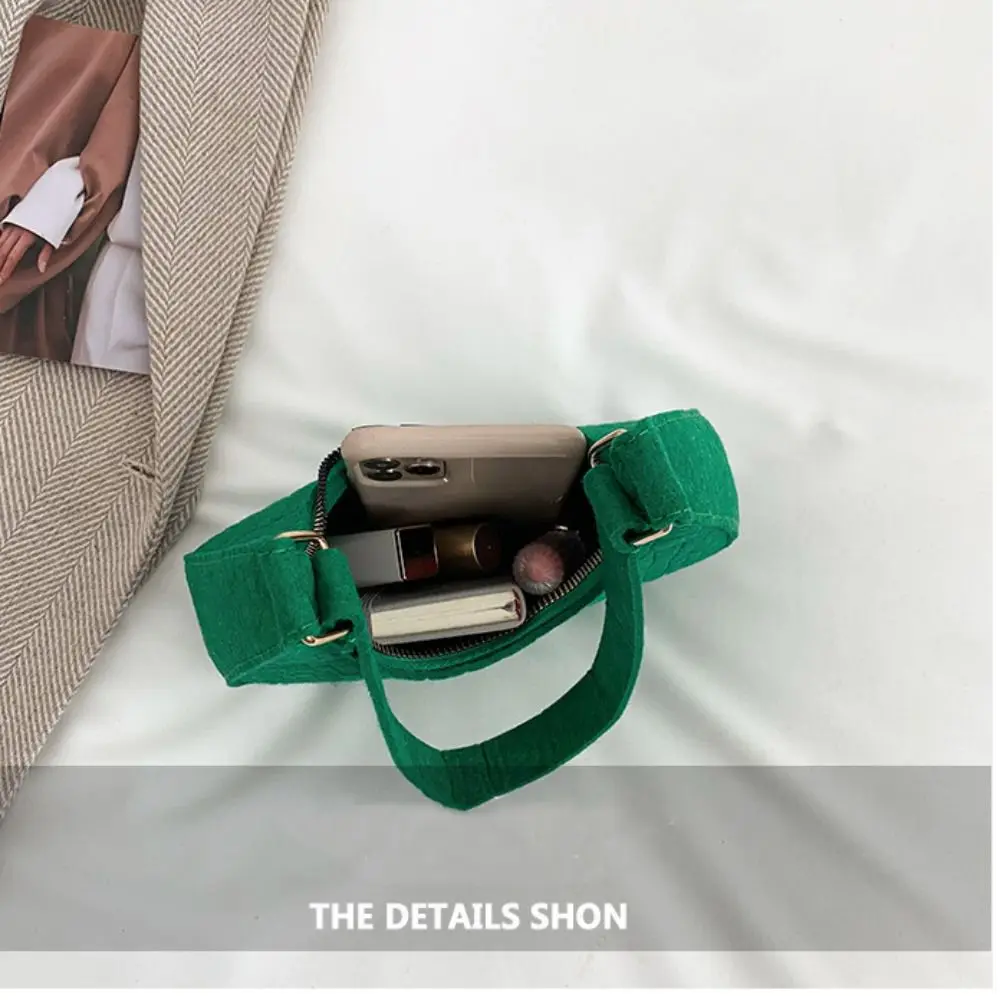 

Сумка-полумесяц на плечо, однотонная, из войлока, большая вместительная сумка-тоут для девочек