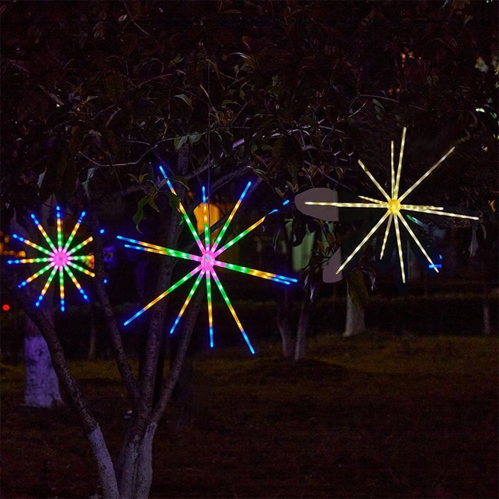 2025 Meteor Showers Light Waterproof Remote Festoon Firework Lamp Outdoor Garden Tree Hanging Fairy Decor Home Christmas Lights