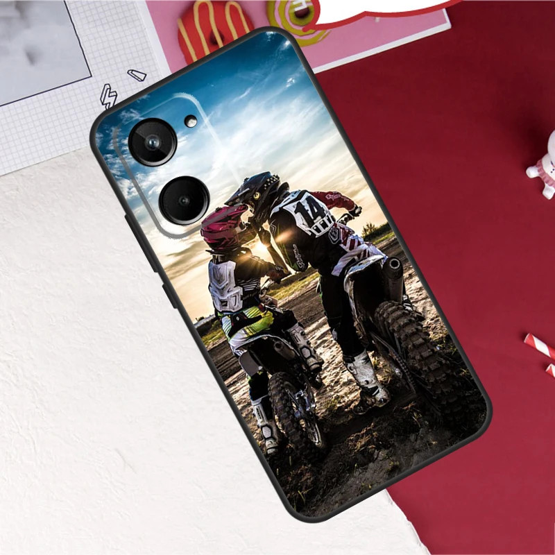 Moto Cross Motorcycle Sports For Realme 10 11 12 13 14 Pro Plus GT6 GT7 15 Pro C61 C67 C63 C71 C55 C51 C65 C53 C75 Case