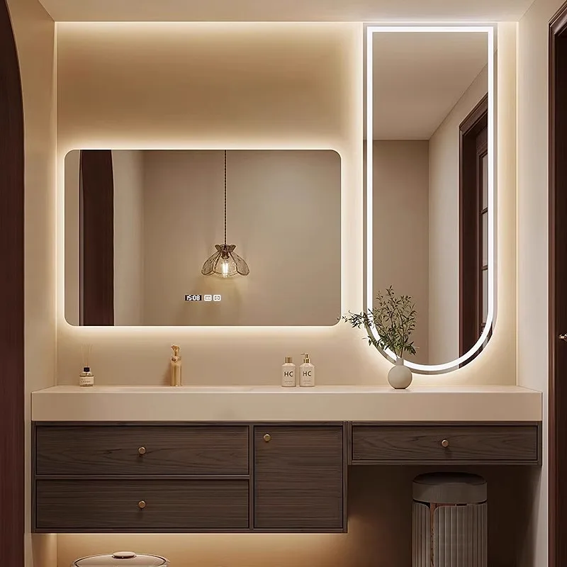 

Chinese rock slab hot bending integrated basin, bathroom cabinet, makeup washstand, toilet, face sink, wash basin cabinet combin