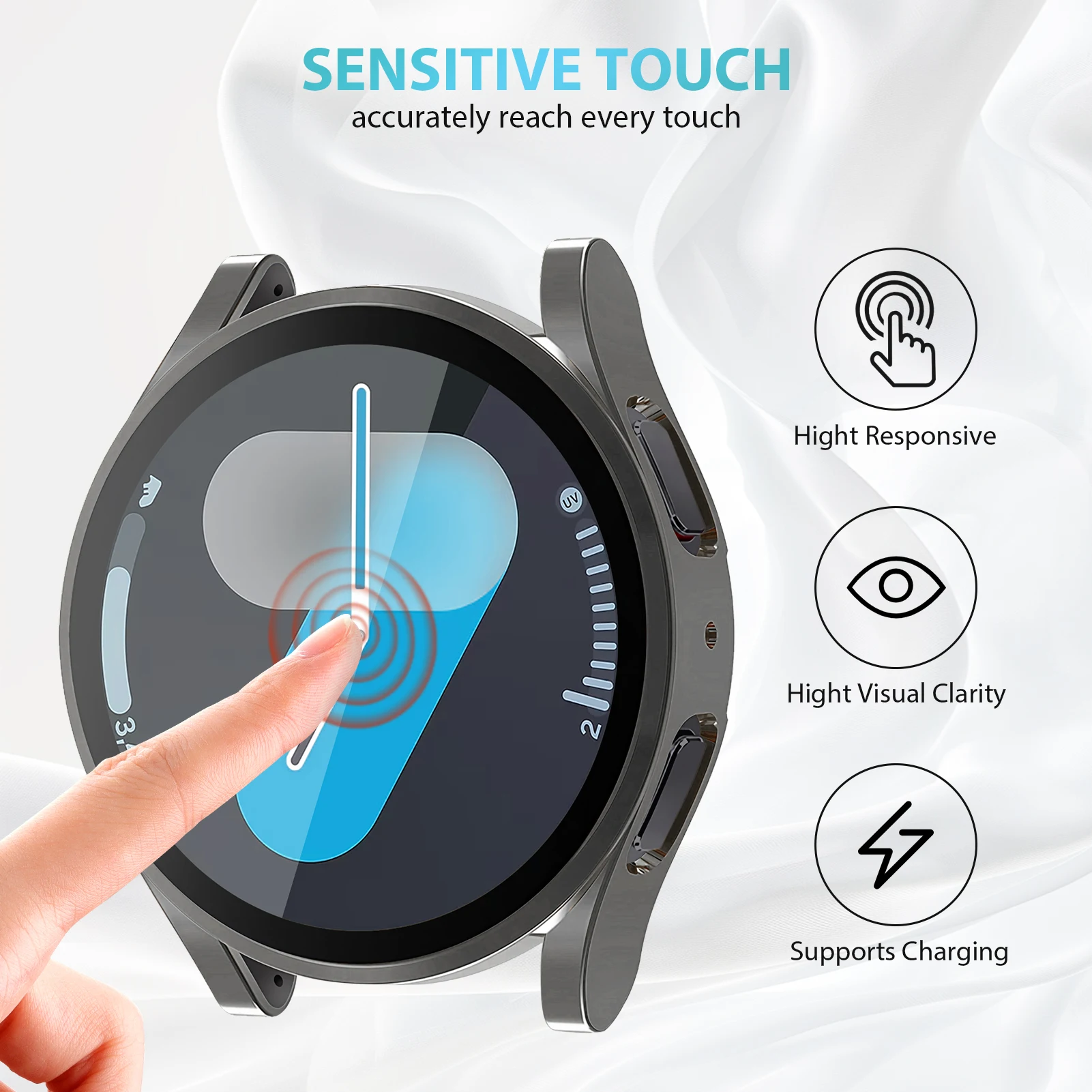 Screen Protector for Samsung Galaxy watch 7 Case 44mm 40mm Protective All-around Bumper Shell Soft TPU Galaxy watch FE Cover
