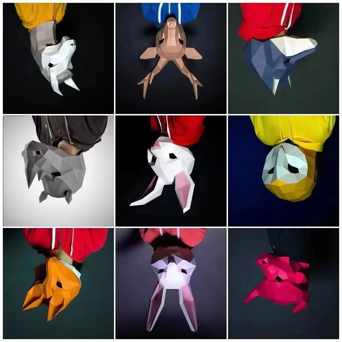 

3D-модель из бумаги: носимая маска кролика/лисы, косплей, бумажная поделка, ручная работа, оригами, головной убор для Рождества, Хэллоуина, выпускного вечера, вечеринки, для девочек