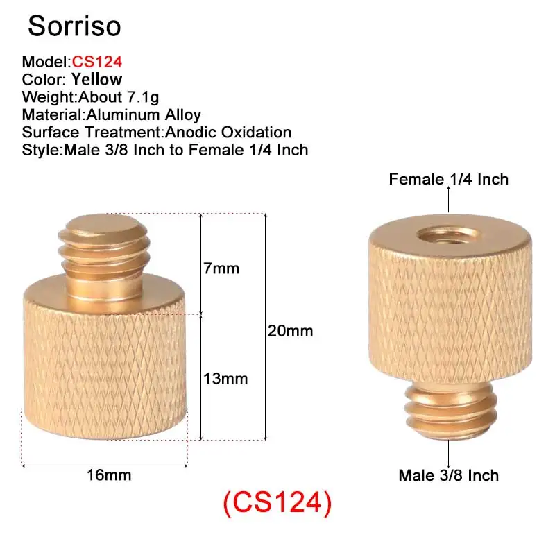 1/4 ~ 3/8 인치 나사 범용 카메라 변환 나사 삼각대 볼 헤드, 퀵 릴리스 마운트 어댑터 알루미늄 4 색 Dslr 용