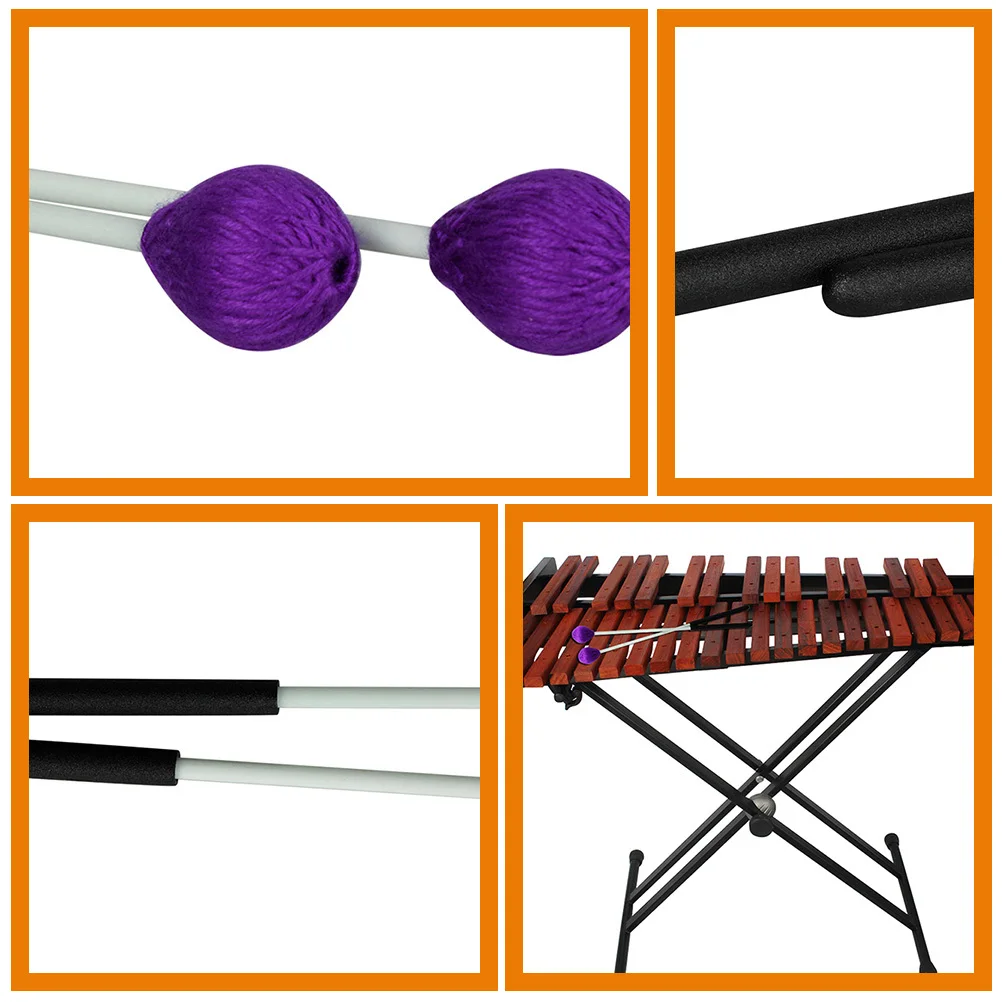 

1 Pair Marimba Bright Yarn Heads Beginner Percussion Sticks For Kids Students Practice Durable Music Instrument Accessories