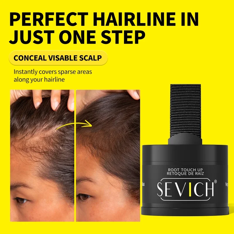Hair Line Powder Contouring Roots Touch Up Powder with Brush Natural Fast Cover Gray Hair Waterproof Hairline Shadow Concealer