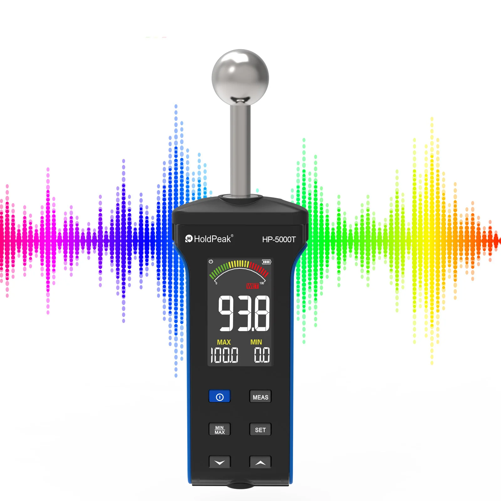 Holdpeak Digital Medidor de Umidade de Madeira sem Contato Timber Damp Detector Higrômetro de Tela Lcd Testador de Umidade de Alarme Pinless Detectar