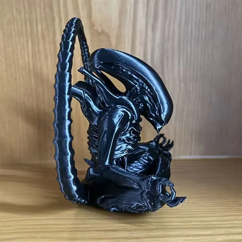 Meditierende Alien-Statue – Zeitgenössische Fantasy-Dekoration mit ausdrucksstarken Augen und ausgestreckten Armen, Geschenk für Wohnzimmer und Schlafzimmer