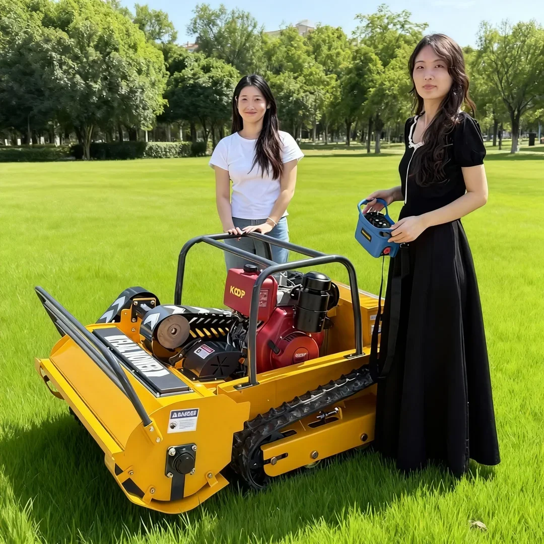 Customized Self-Powered Remote Control Flail Lawn Mower - 800-1200mm Cutting Width High-Power Garden Cutter