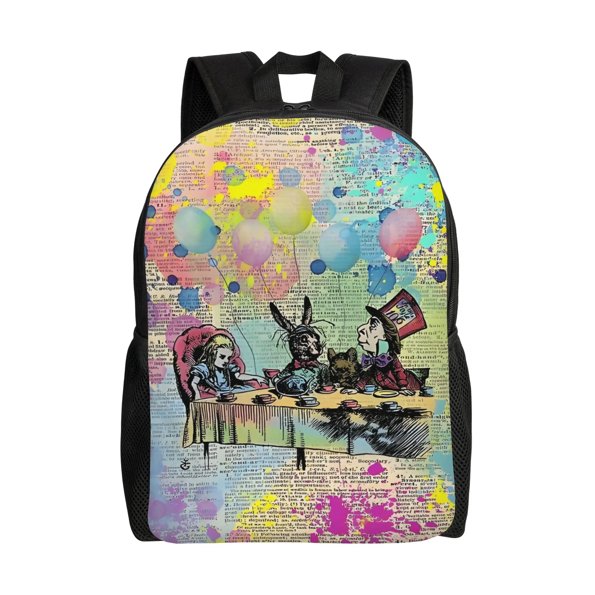 

Back to school season Tea Party Celebration Alice In Wonderland Knapsack Walt Cartoon Office Staff Multi-Function Backpack