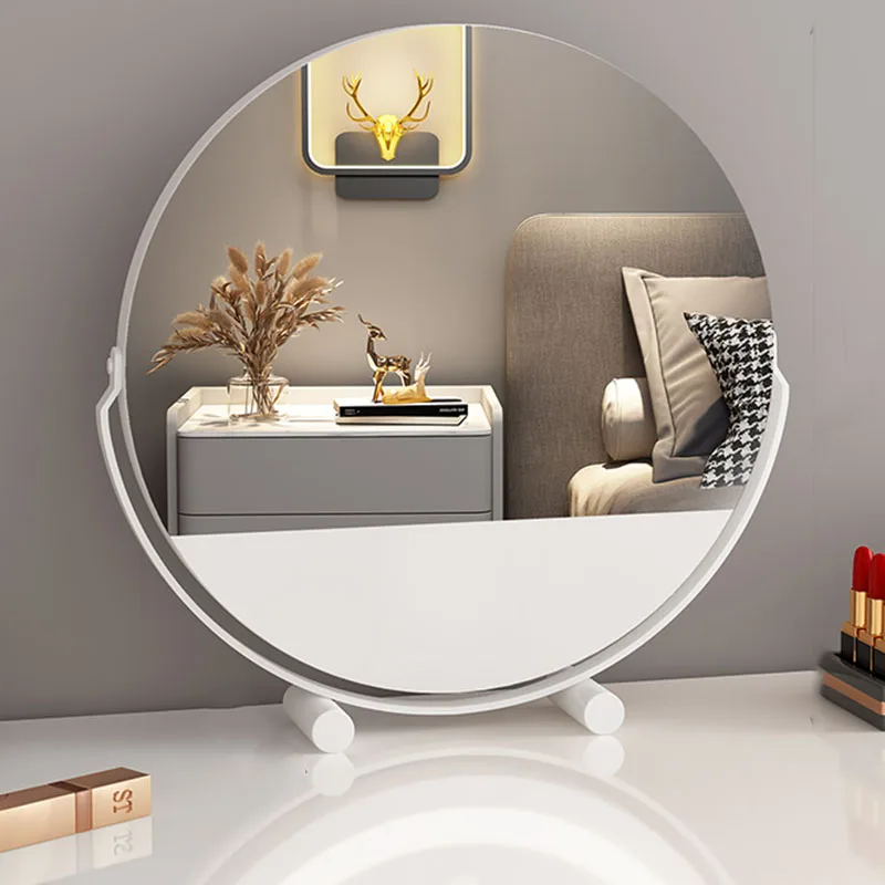 Black Round Makeup Mirror Women Nordic Bedroom White Makeup Mirror Small Dorm Decoracion Habitacion Home Design Accessories