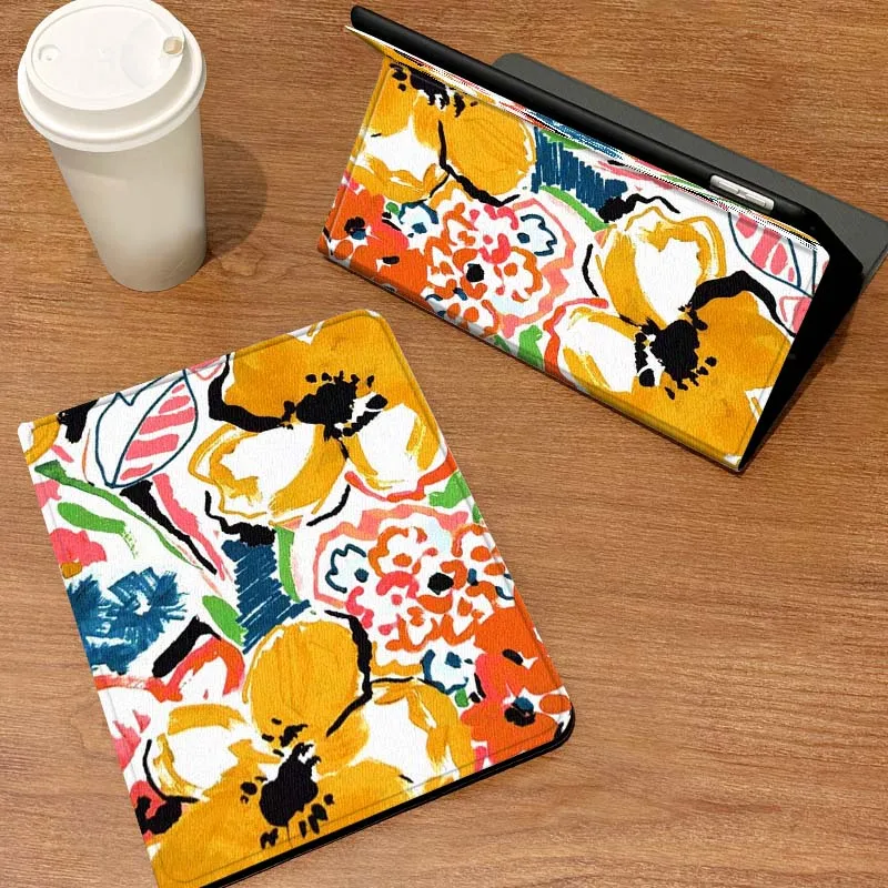 

Чехол с мультяшным цветочным розовым узором для планшетов Samsung Galaxy Tab S6 S7 S8 S9 S10 S11 FE Plus Lite