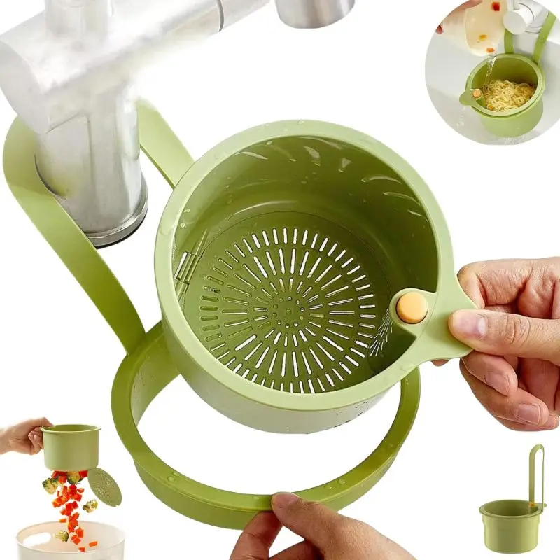 Multifunctional Creative Sink Hanging Strainer Basket Removable, Openable Bottom Lid Kitchen Waste Strainer Quick Drainer
