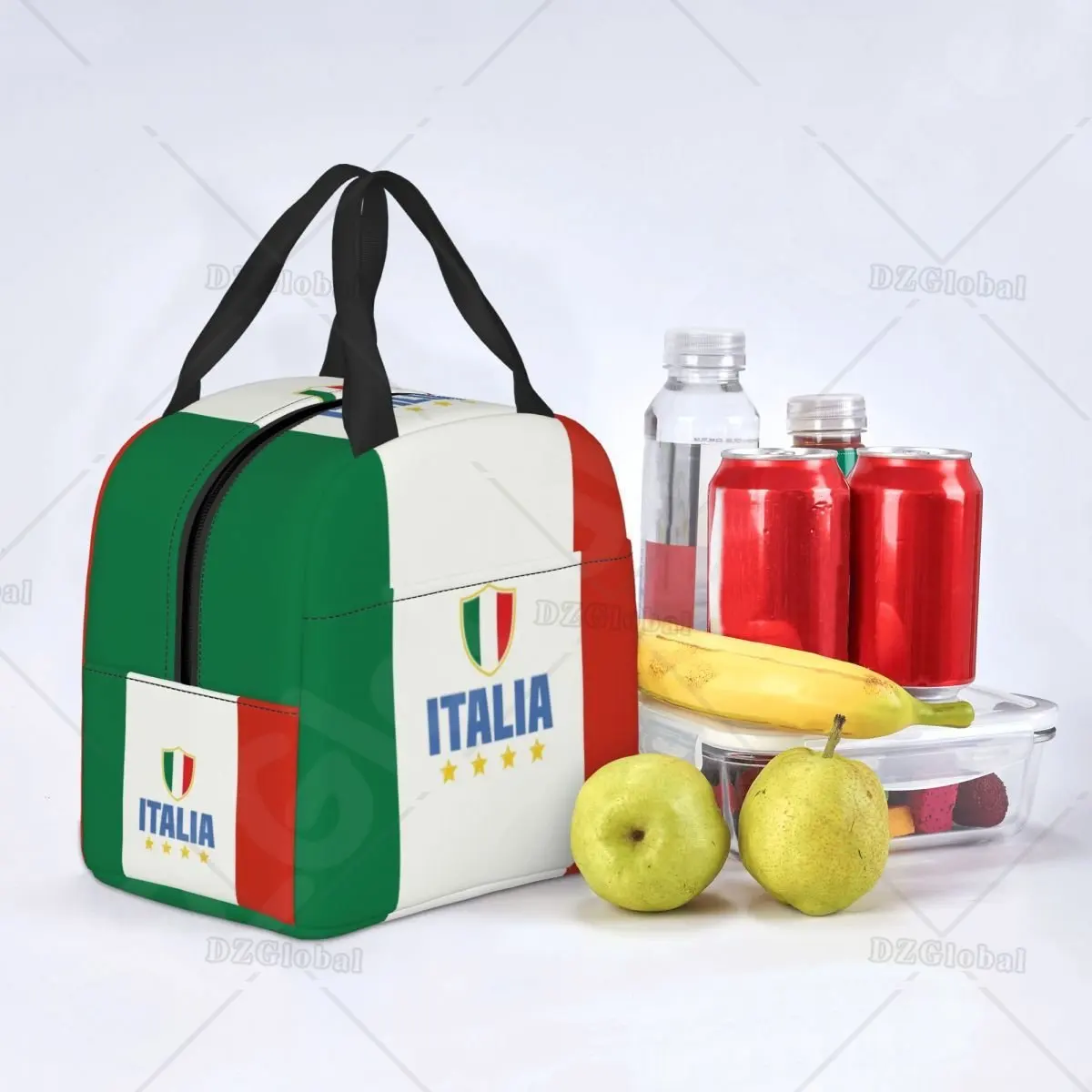 Bandeira de itália almoço saco feminino italiano patriótico resuable refrigerador térmico isolado lancheira para o trabalho escola piquenique sacos