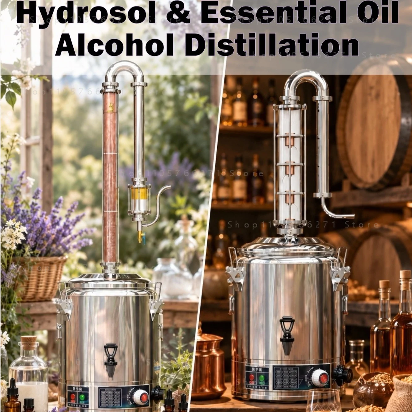 Household Stainless Distiller Hydrosol Maker Dual Use Essential Oil Extraction Equipment For Plant Flower Distilling