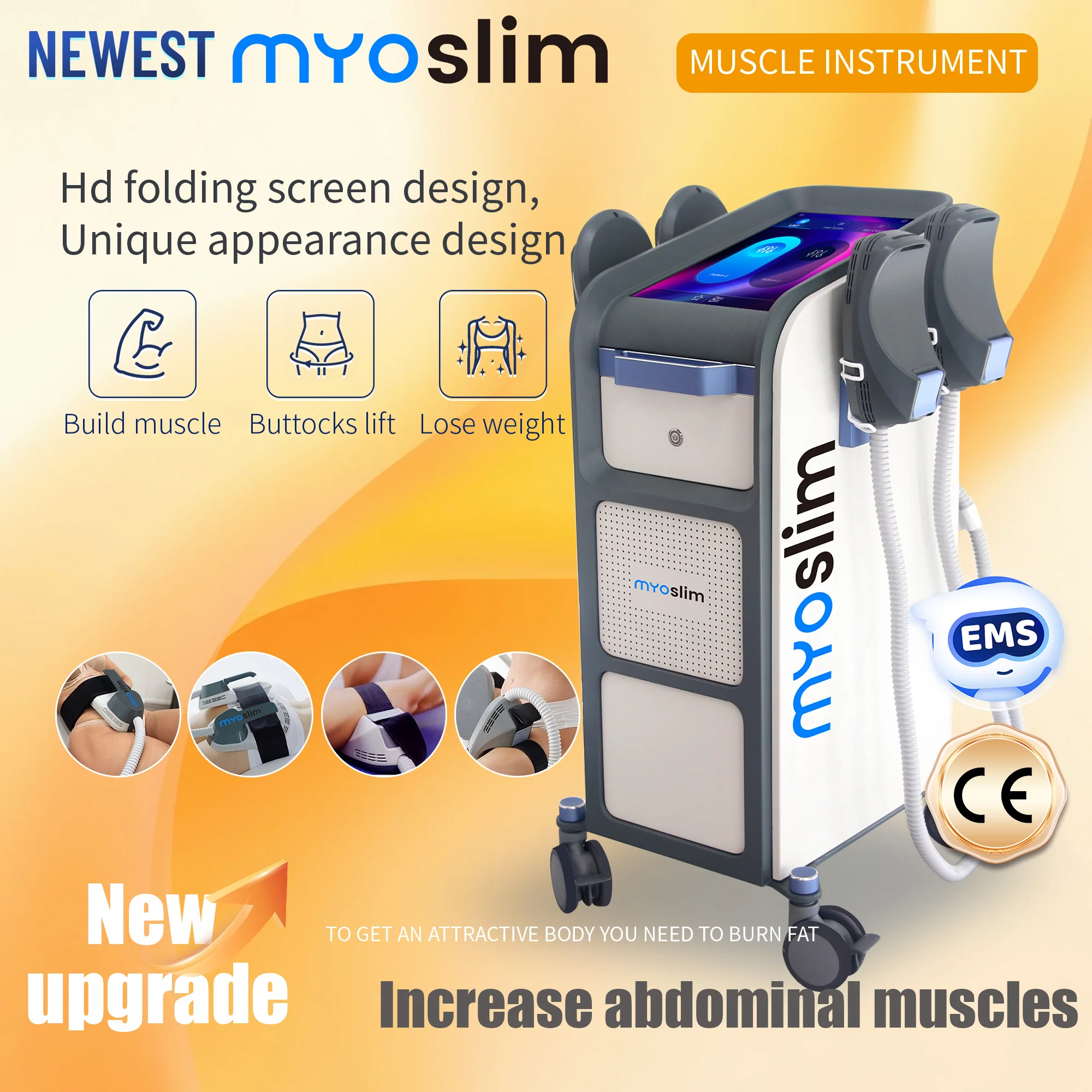 

MYOslim Hi-emt Electromagnetic Build Muscle EMS Muscle Stimulator Body Sculpting Butt Lift Fat Removal RF Lose Weight Machine