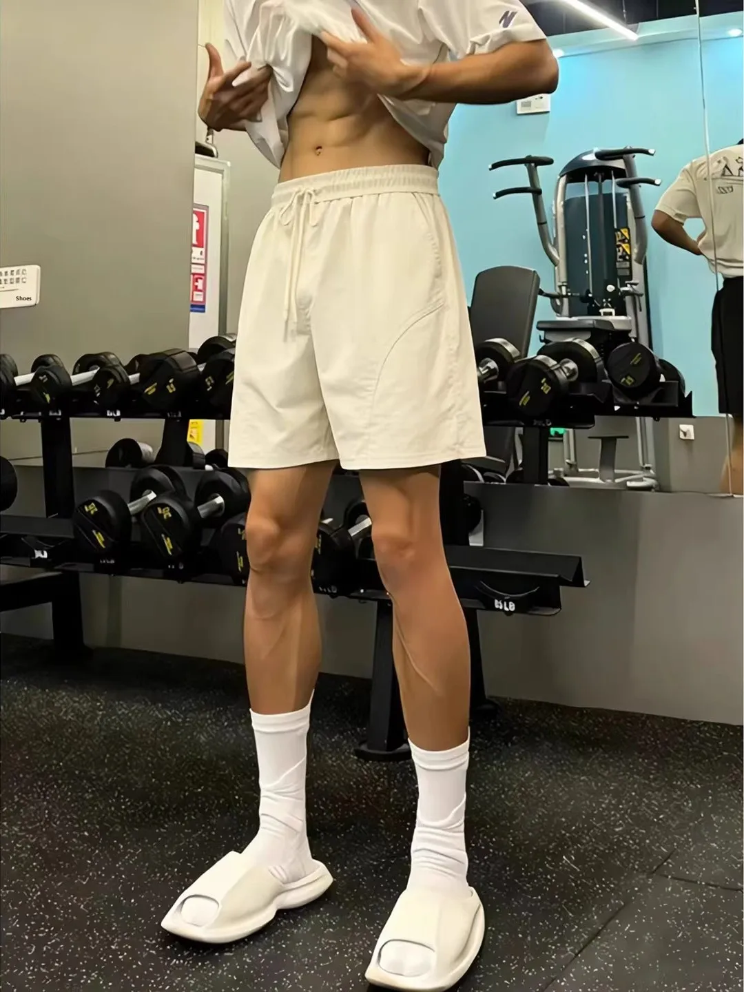 

Qui Dry Sports orts Men's Summer Thin Ice Silk Training Fitn Pants Casual Baskeall Quarter Pants CleanFit Sle