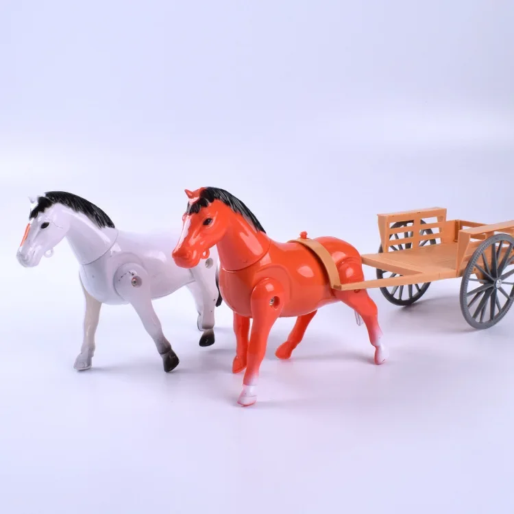 Electric pony simulation walking sound carriage rotating circle piling horse grinding horse creative desktop pendulum jewelry