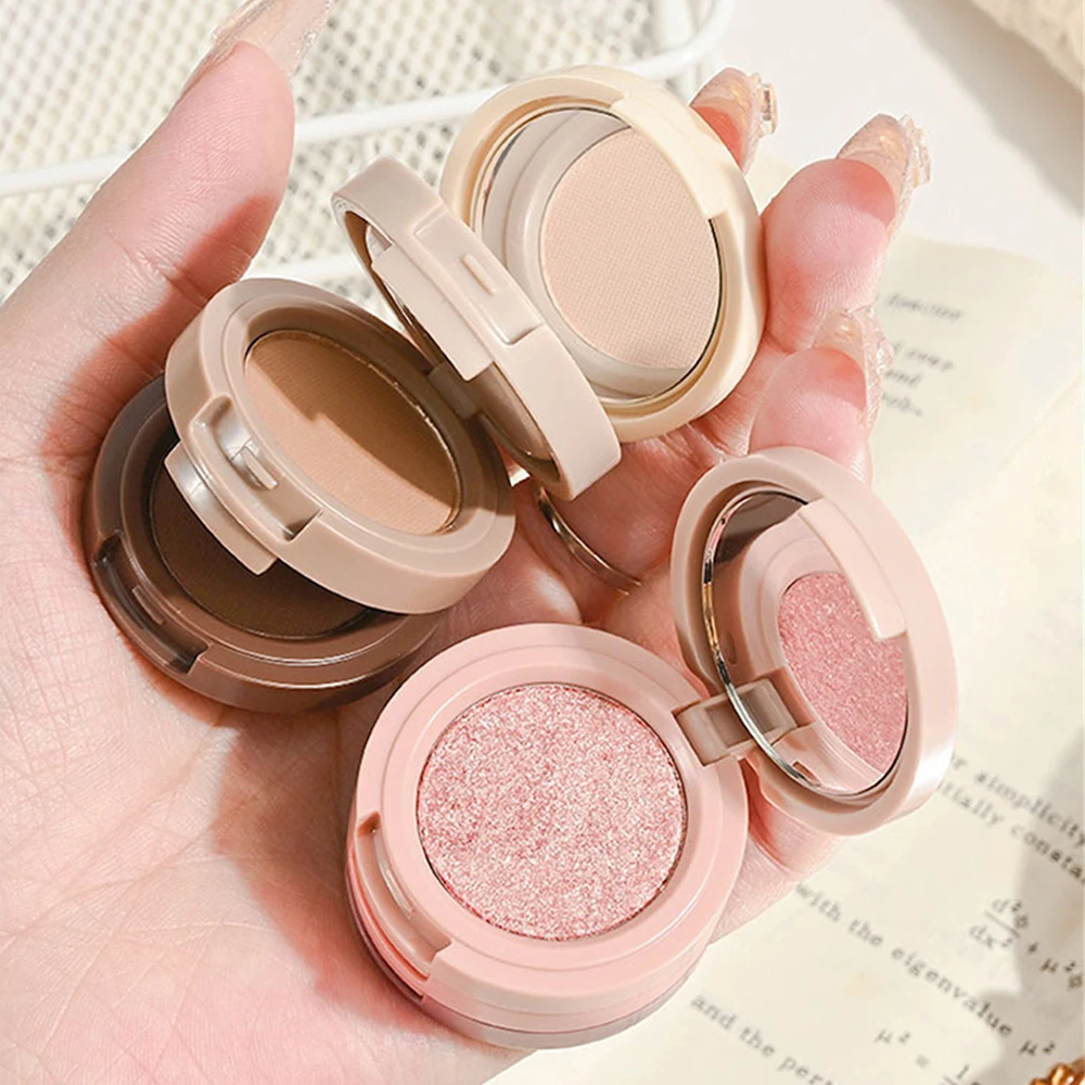 3 In 1 Highlighter Powder Palette Contour Bronzer Glitter Blush Eyeshadow Makeup Pearl Cosmetic Face Korean Long Lasting