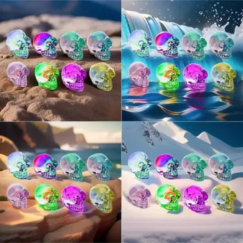 骷髏樹脂模具 矽膠模具 環氧樹脂澆鑄 8件套 迷你3D骷髏蠟燭模具 萬聖節鑰匙圈配件 8 最佳銷售 迷你矽膠模具 - №5