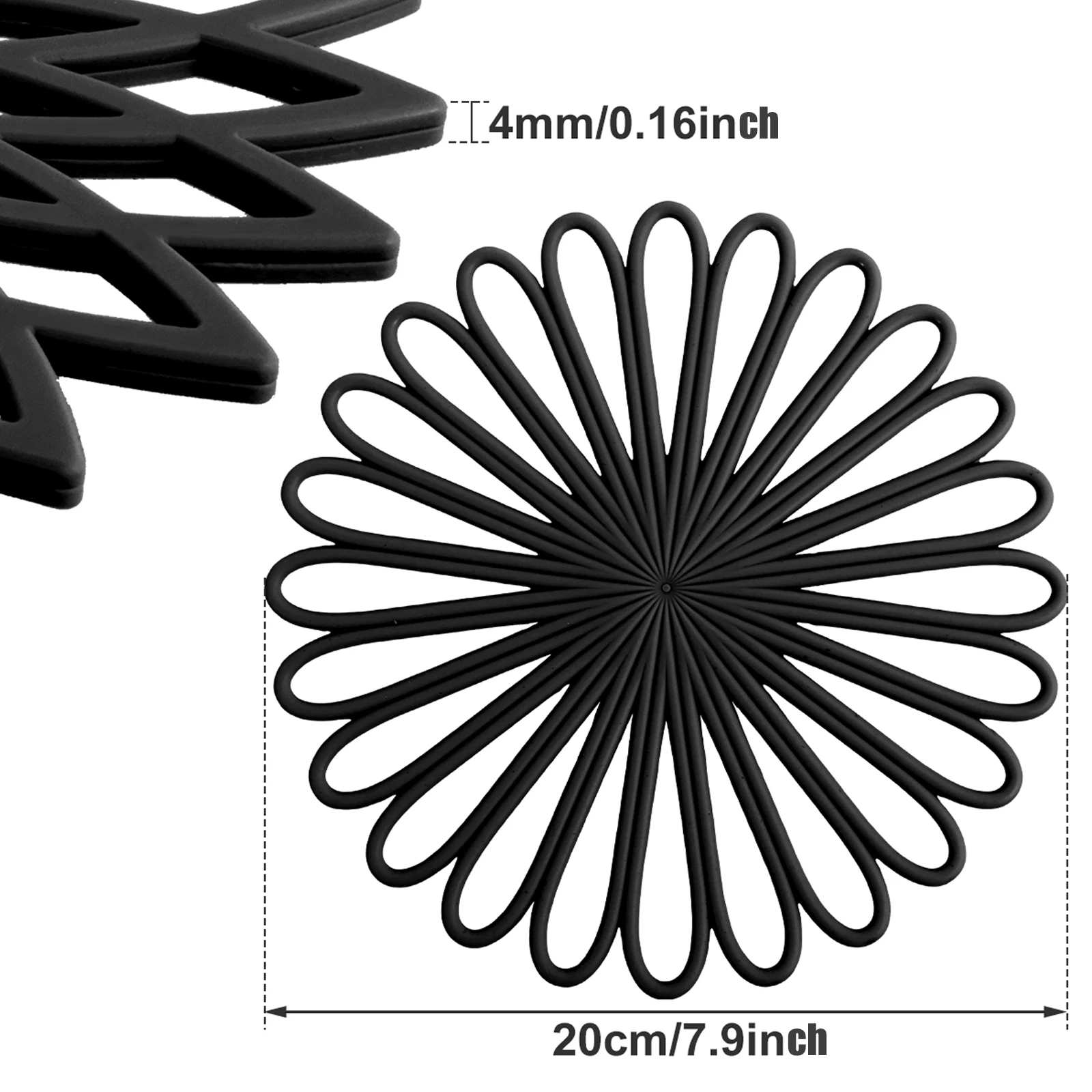 3/6/9Pcs Silicone Trivet Mat Soft Flexible Hot Pot Holder Heat Resistant Hot Pads Non-slip Trivet Set for Table Kitchen Supplies