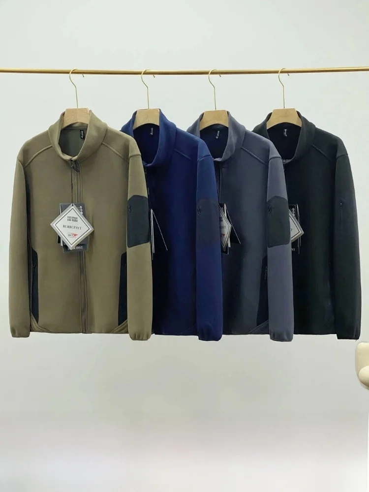 

Высококачественный мужской тюнер с лентой для улицы, теплый воротник-стойка, застежка-молния, тюнер из полиэфирного волокна