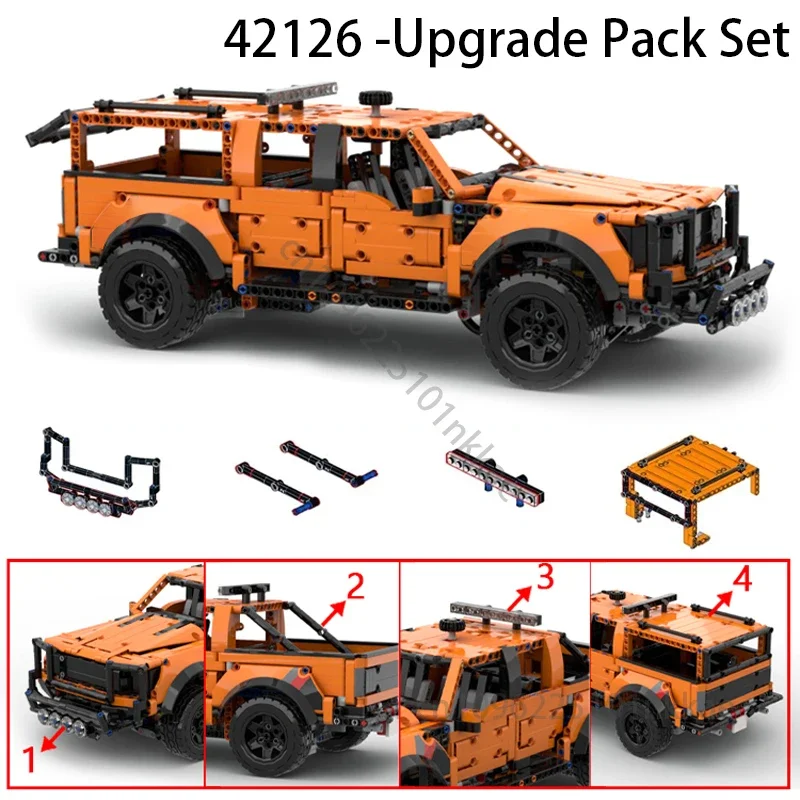 Moc 42126 captadores técnicos de reboque F-150 raptor reboque carro versão atualização modelo blocos de construção tijolos diy crianças brinquedo presente