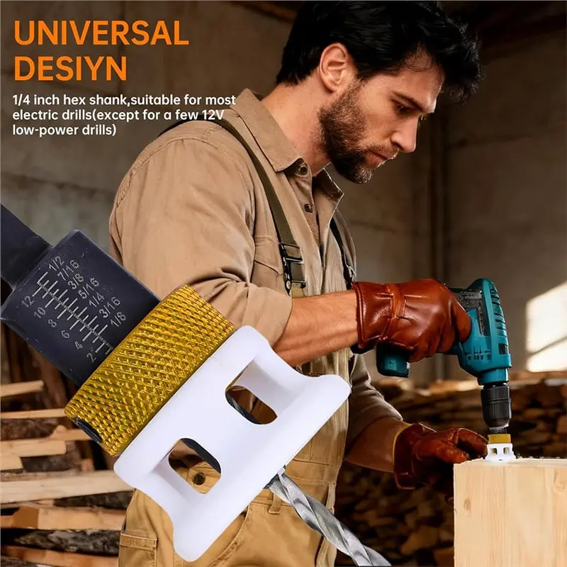 IALJ-HSS مجموعة لقمة مثقاب مدببة (4 قطع) مع توقف عمق للأدوات الخشبية واليدوية - درجة M2 #4